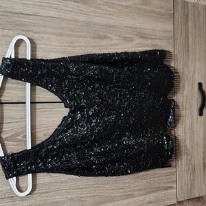 Black sequin tank